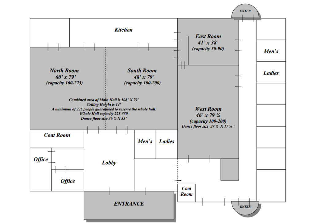 Banquet Hall Floor Plans - St. Mary’s Banquet & Cultural Center